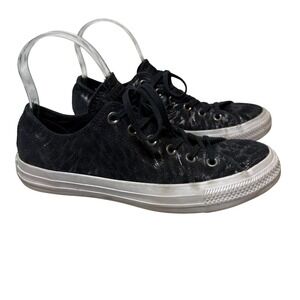 Converse All Star Low Top Sneaker Black Metallic Sparkle Women's Size 8 Grunge‎
